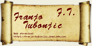 Franjo Tubonjić vizit kartica